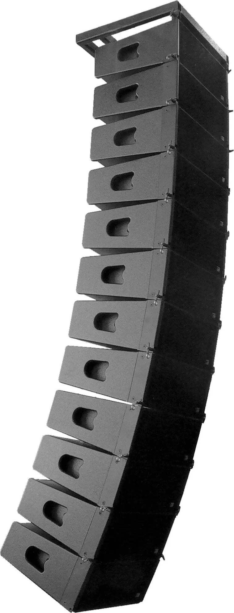 Geflogenes, gebogenes Line Array aus SEEBURG-Galeo-Elementen